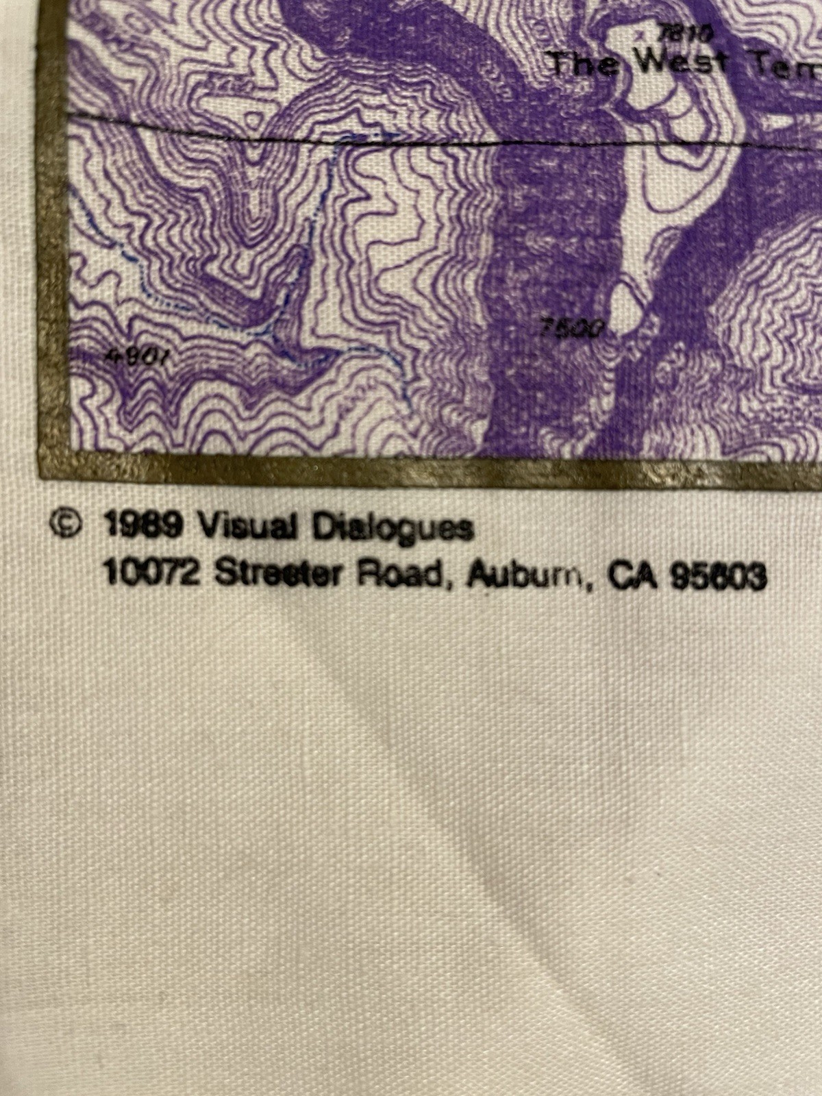 VINTAGE BandanaMap Zion National Park 21″ x 22″ Topographical Map Purple & Beige