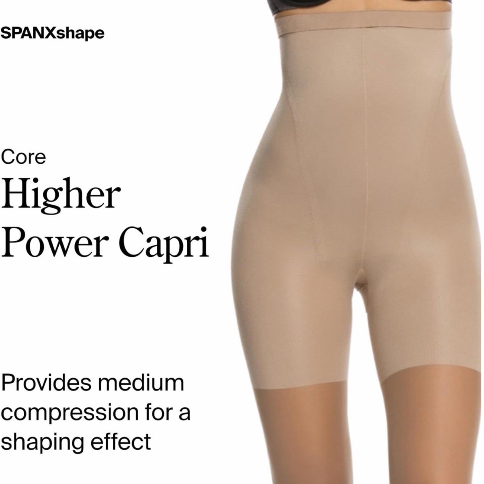 SPANX High Waisted Footless Pantyhose #912 Nude Size D Body Shaper New Open Box