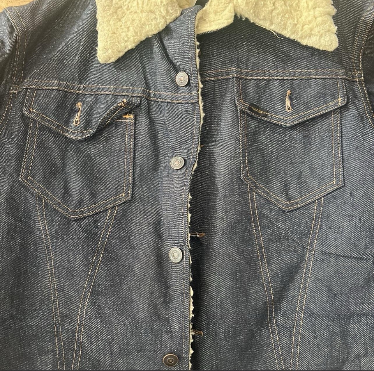 Vintage 70’s Roebucks Sharpa Denim Jacket Size Medium