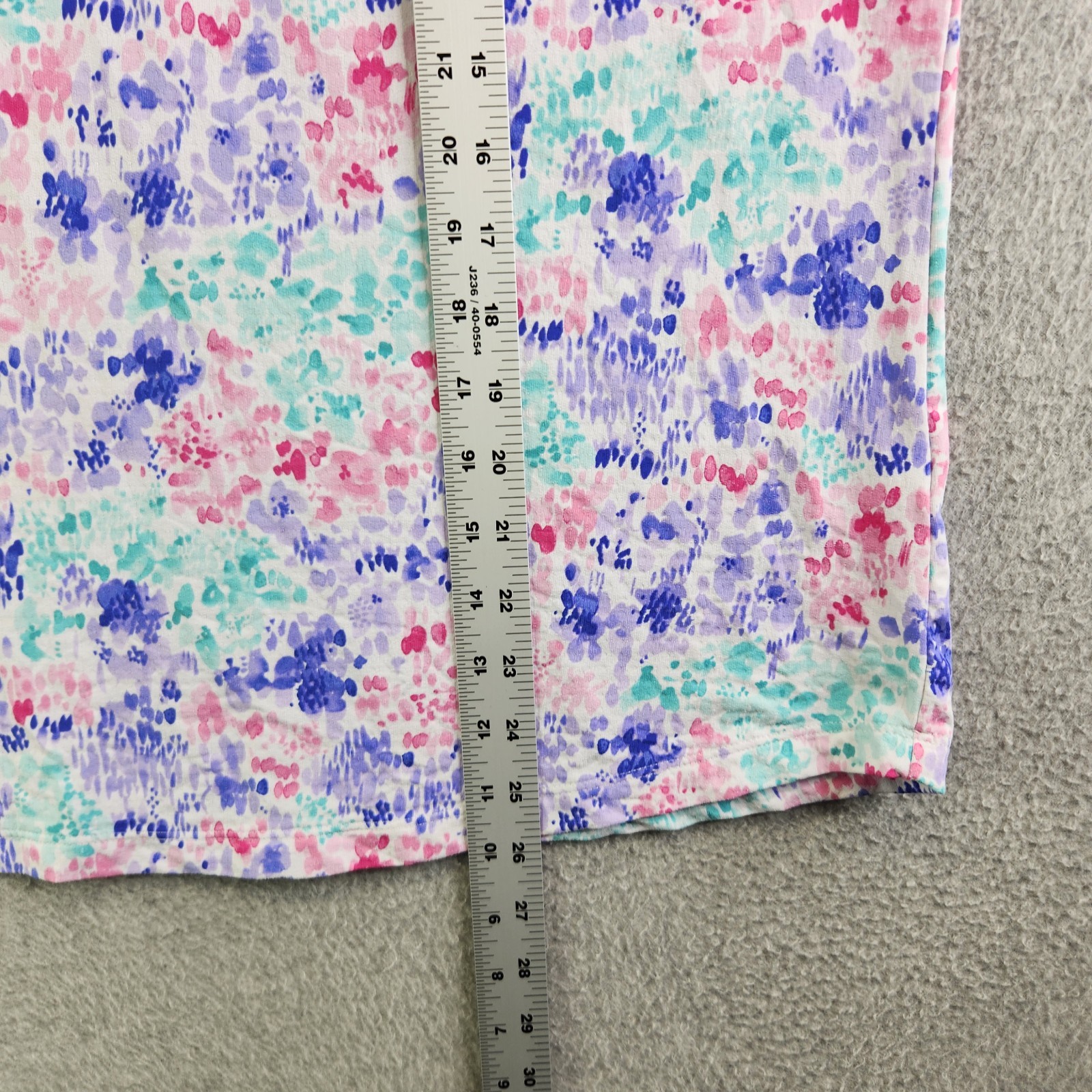 Ibkul Top Womens XL Blue Watercolor Floral 1/4 Zip Golf Tennis Sporty Vacation