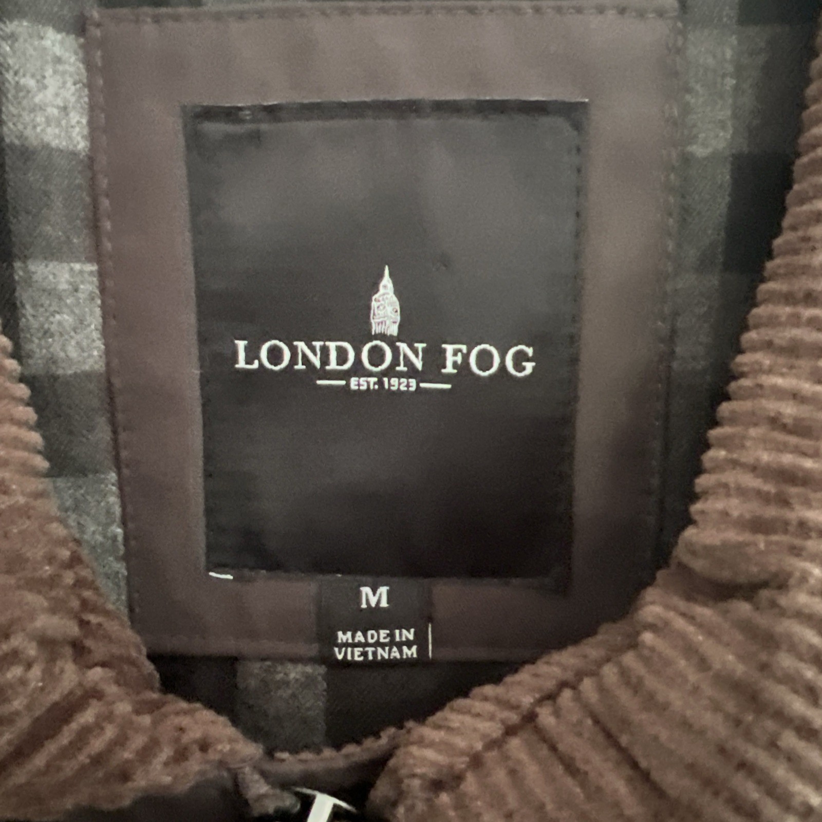 London Fog Jacket Men’s Size Medium Brown Zipper Button Closure