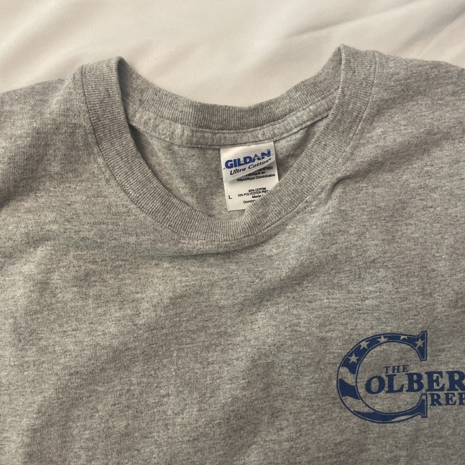 Colbert Report Vintage Grey Lincoln T-Shirt Size Large from Audience Taping