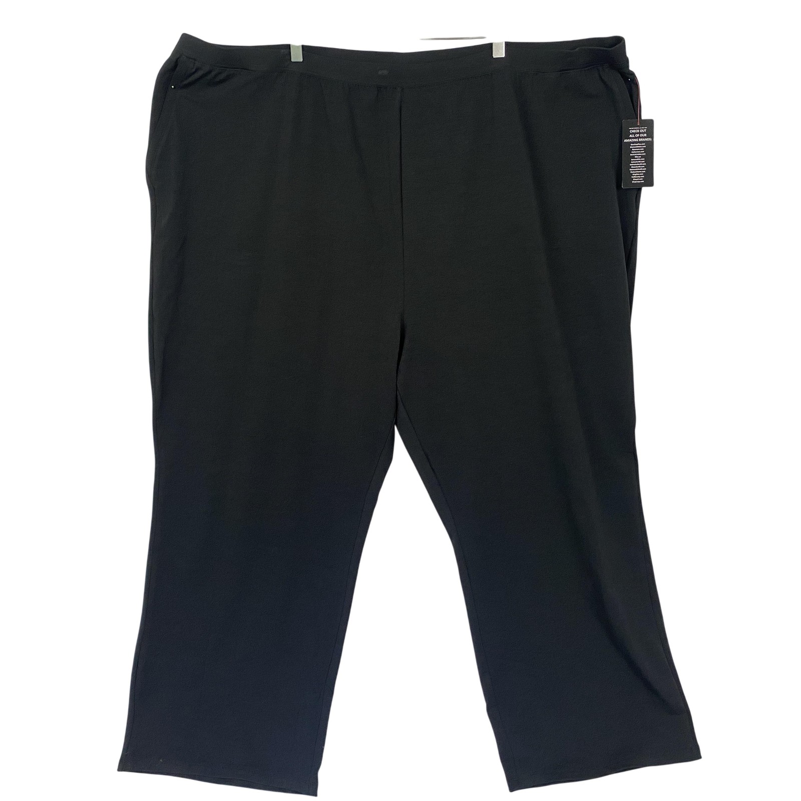 Catherines Pants Womens 5X Black Suprema Collection Pull On Pockets Knit 54×30