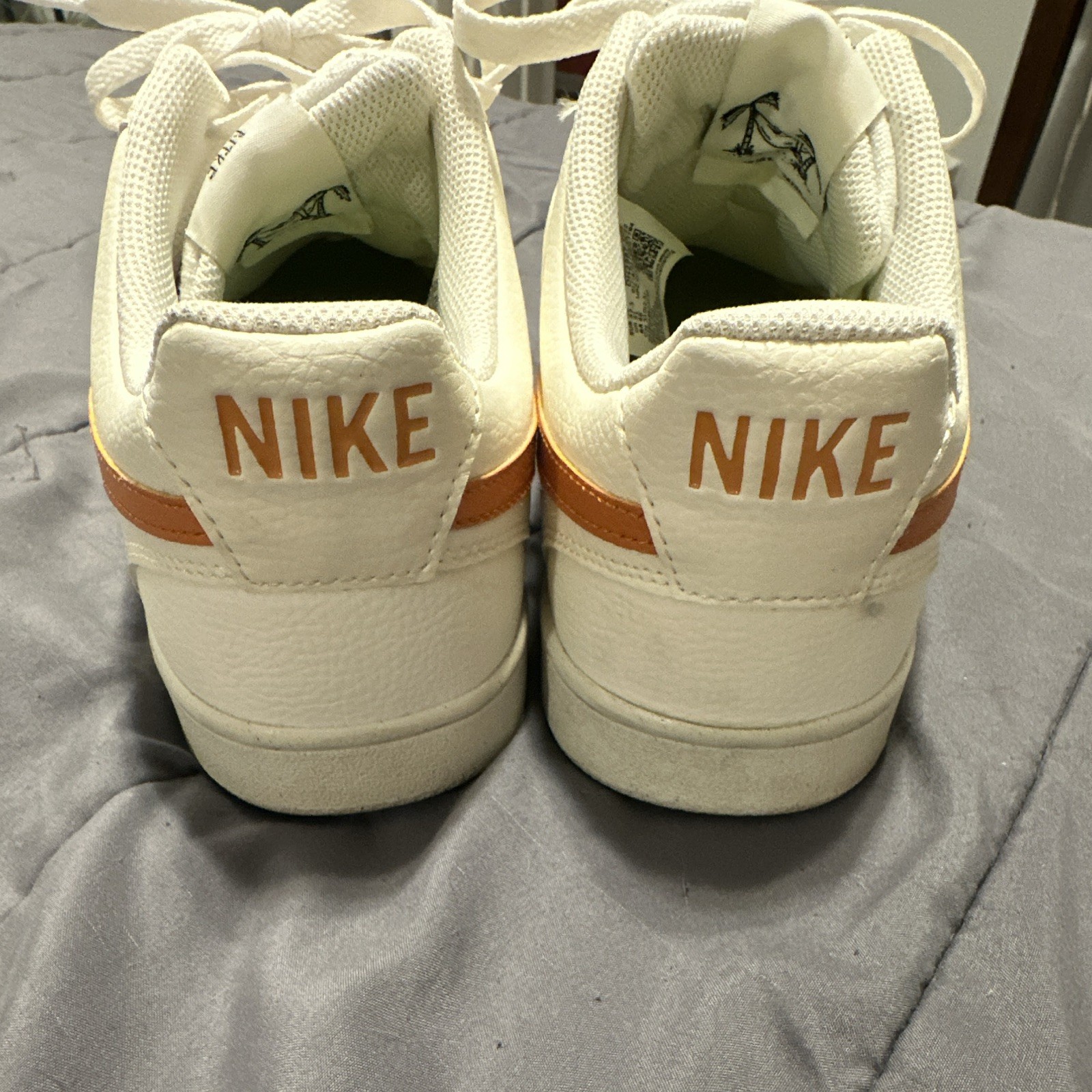 Nike Court Vision Men’s Low-Top Lace-Up Athletic Sneaker White/Orange