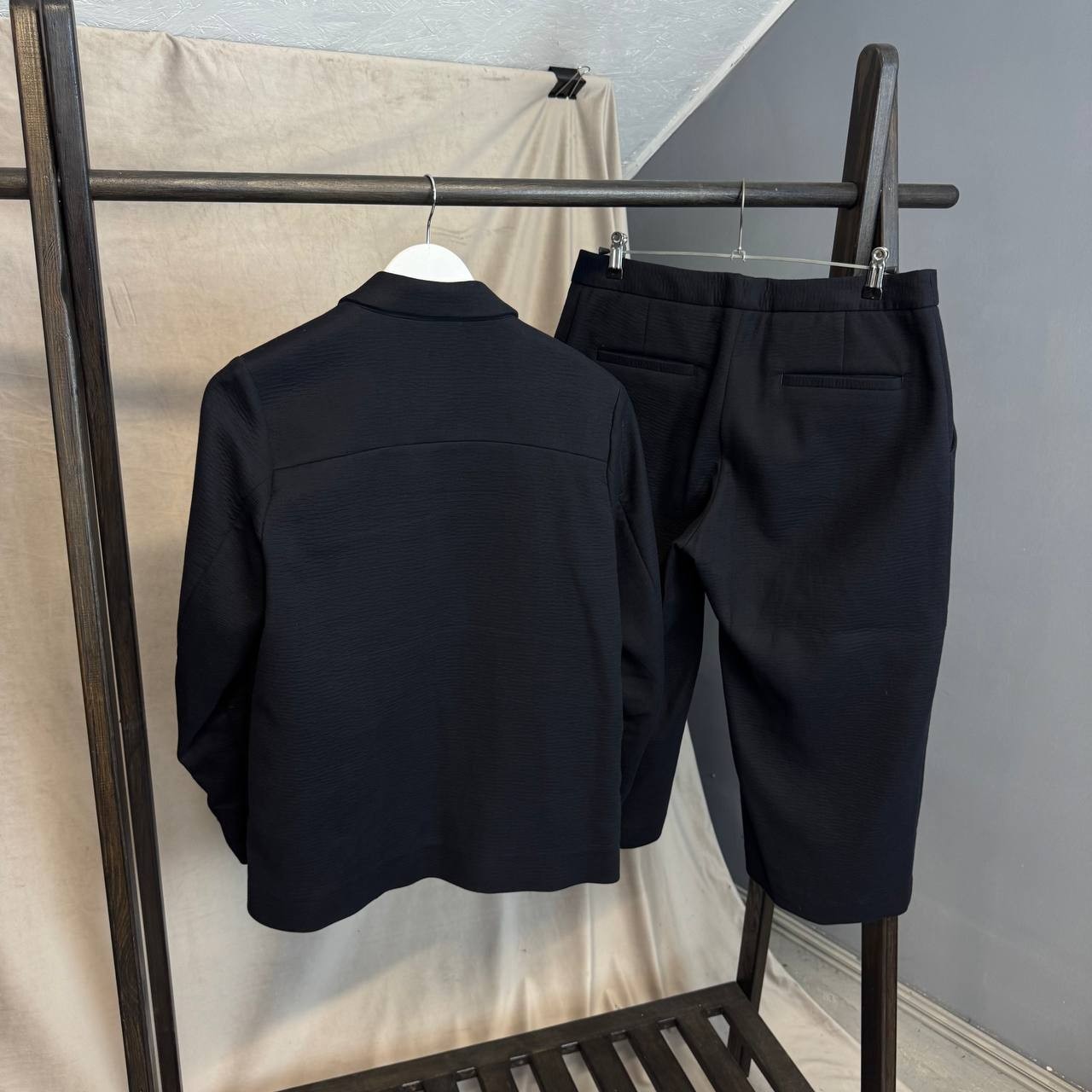 Rare Norse Projects Yrsa Waffle Suit Set Blazer Trousers Black Made in Portugal