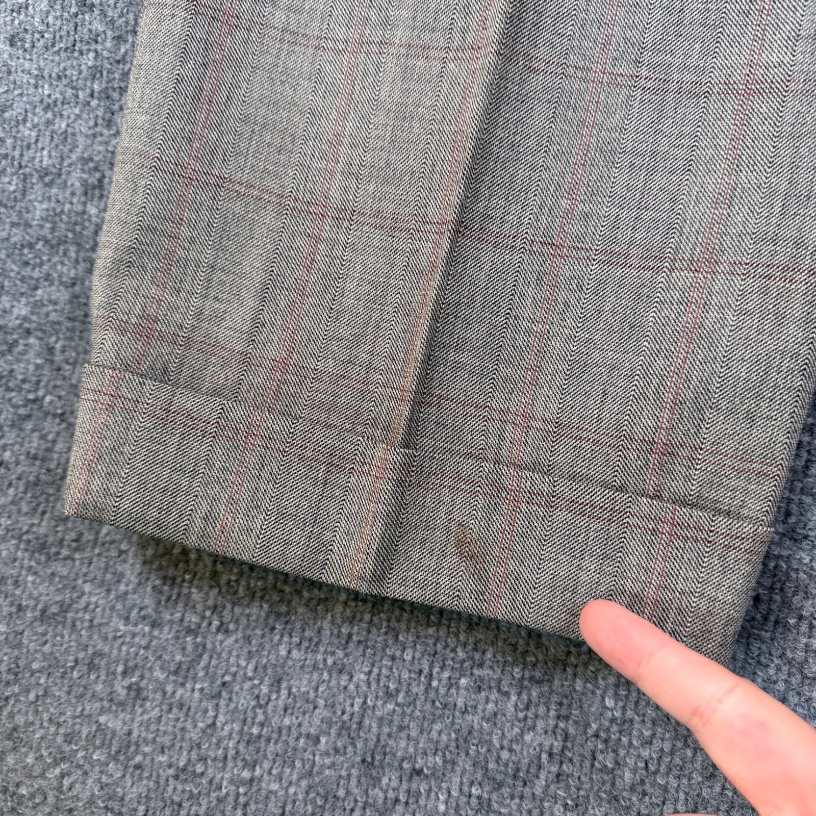 Vintage 50s Drop Loop Pants Mens 32×28 Plaid Wool Talon Zip Pleated Rockabilly