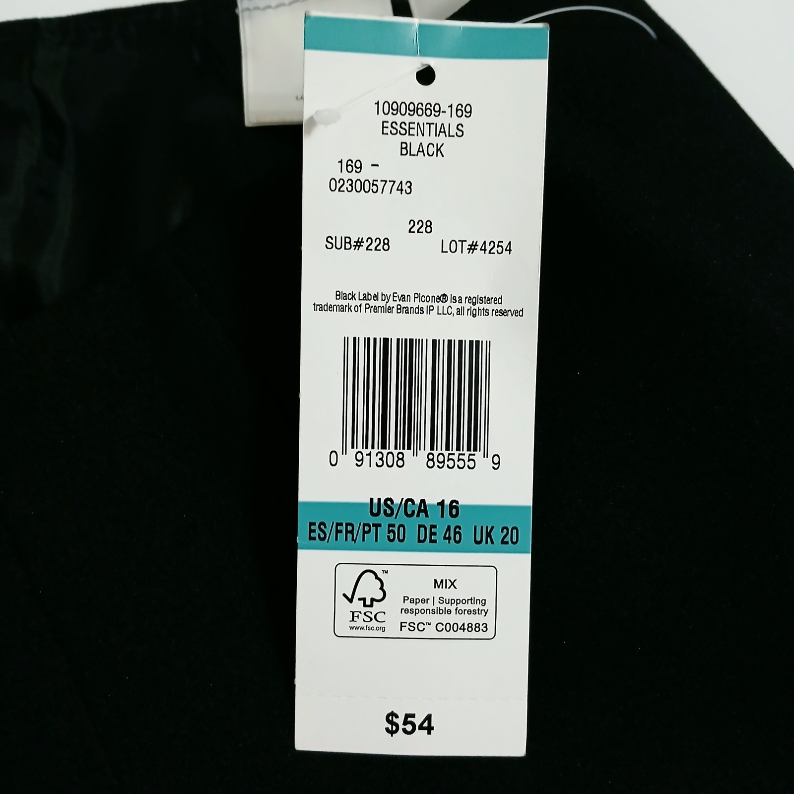 Black Label by Evan Picone Essentials Black Pencil Skirt Womens Plus 16 NWT