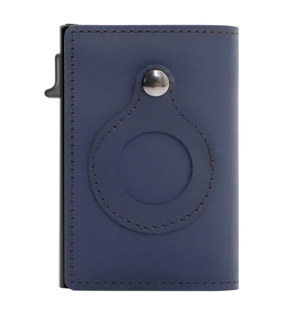 AirTag Wallet Anti Theft Bullet Card Bag Multi-functional Rfid Card Holder Leath
