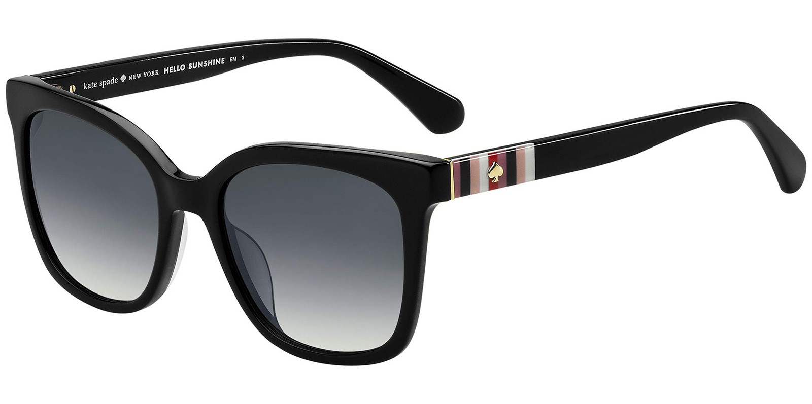 Kate Spade Kiya Women’s Black Squared Cat-Eye Sunglasses w/ Gradient Lens 08079O