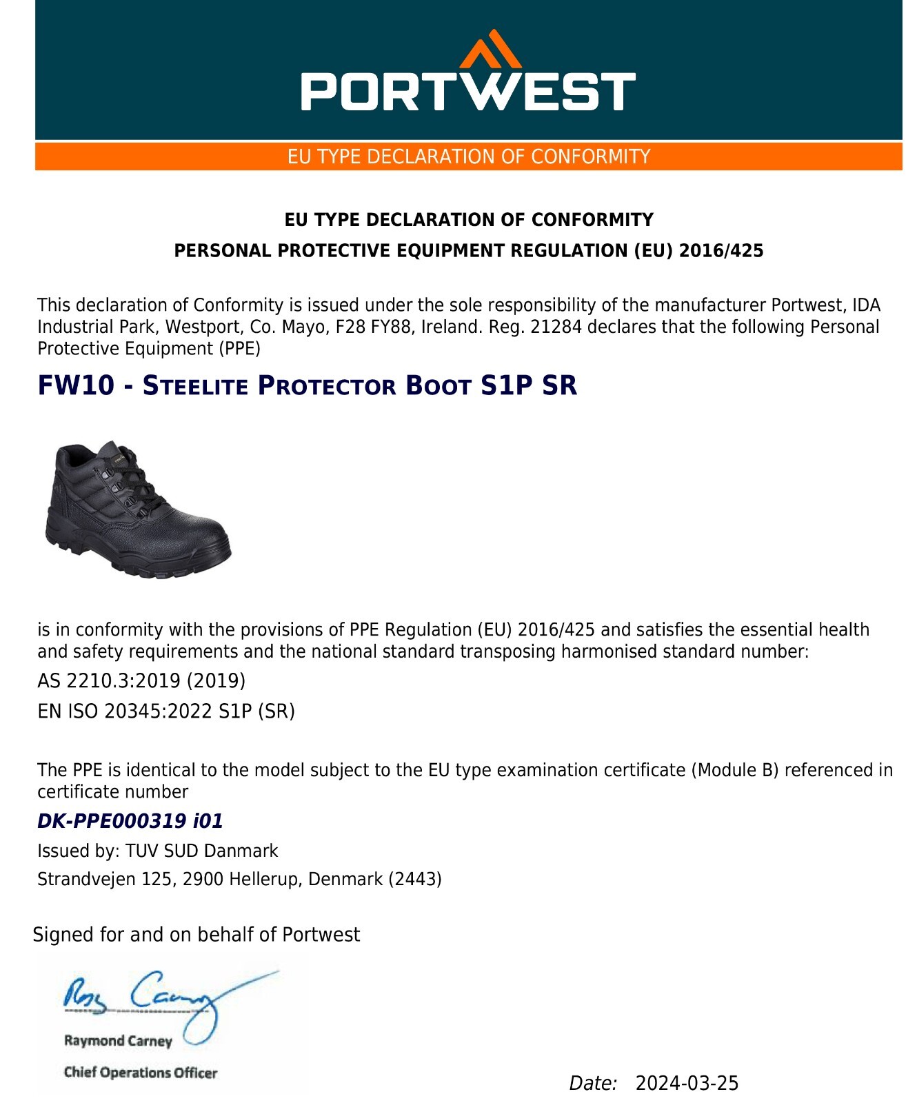 Portwest Steelite Protector Boots Safety Work Steel Toe Cap Leather Shoes Black
