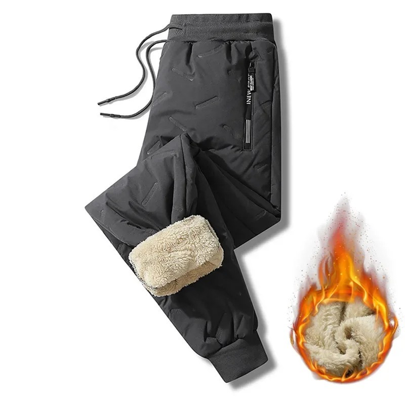 Winter Sweatwear Men Plush Thick Fleece Sweatpant Lambswool Thermal Trousers