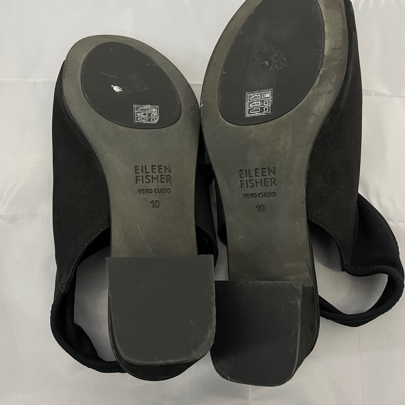 Eileen Fisher Size 10 Luca Stretch Mesh Sandal Black Block Heel Open Toe Women’s