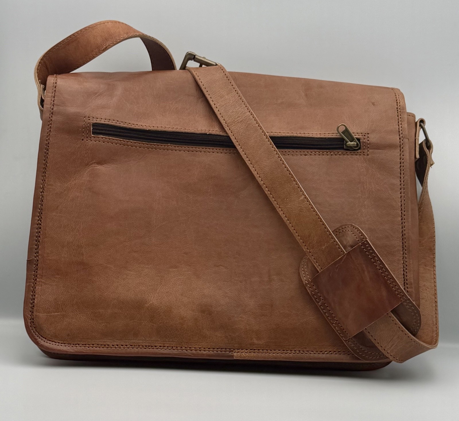 Men’s Genuine Leather Laptop Messenger Bag Briefcase Satchel Vintage Handmade