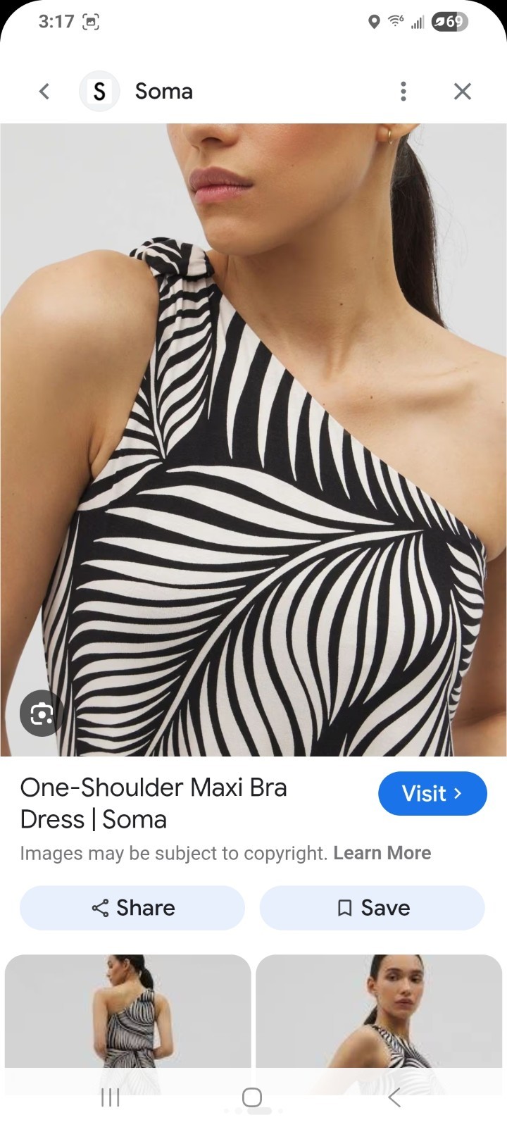 Soma One Shoulder Tank Maxi Bra Dress Black & White NWT $110 M