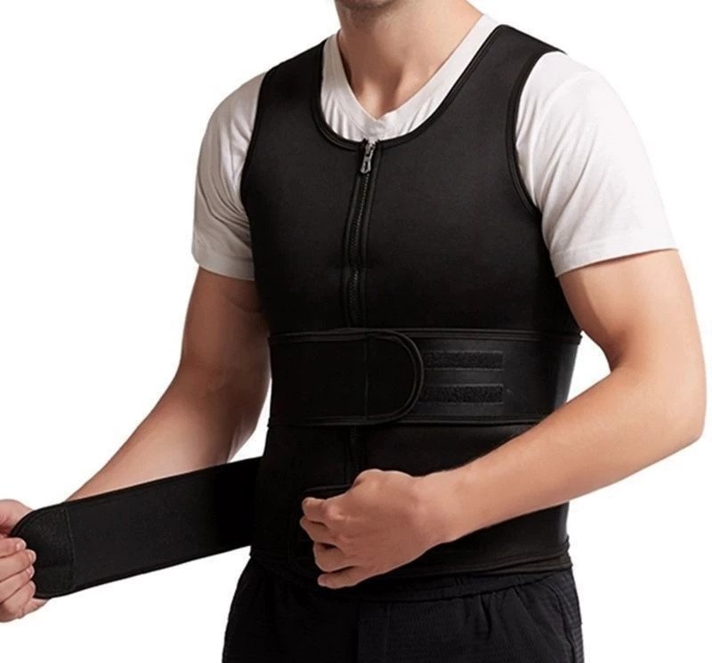 Mens Slimming Body Shaper Belly Chest Compression Vest Girdle T-Shirt Tank Top