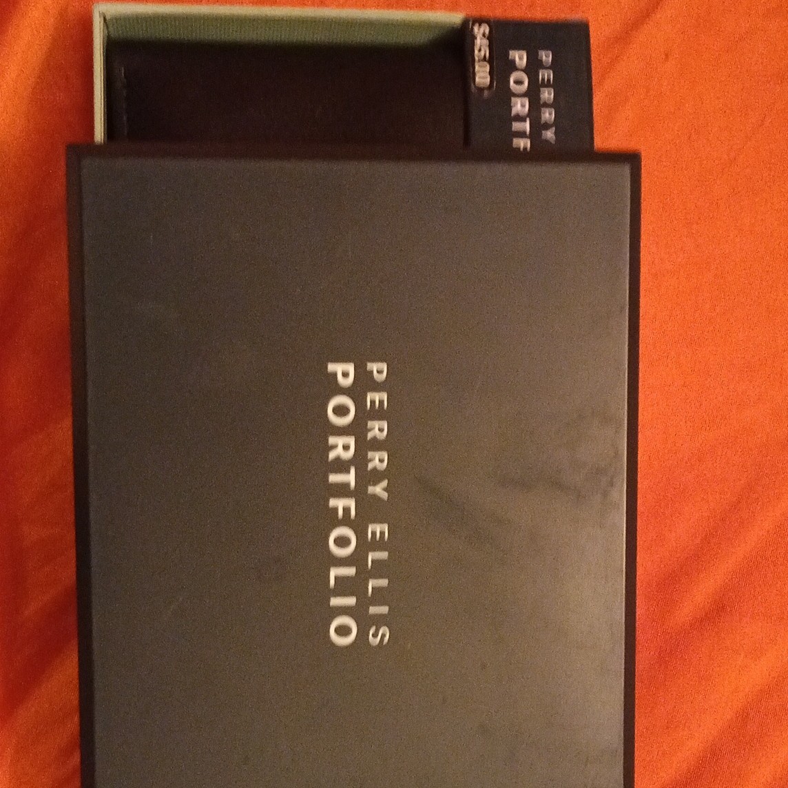 Perry Ellis Portfolio Men’s Black Solid Wallet with Logo Accents