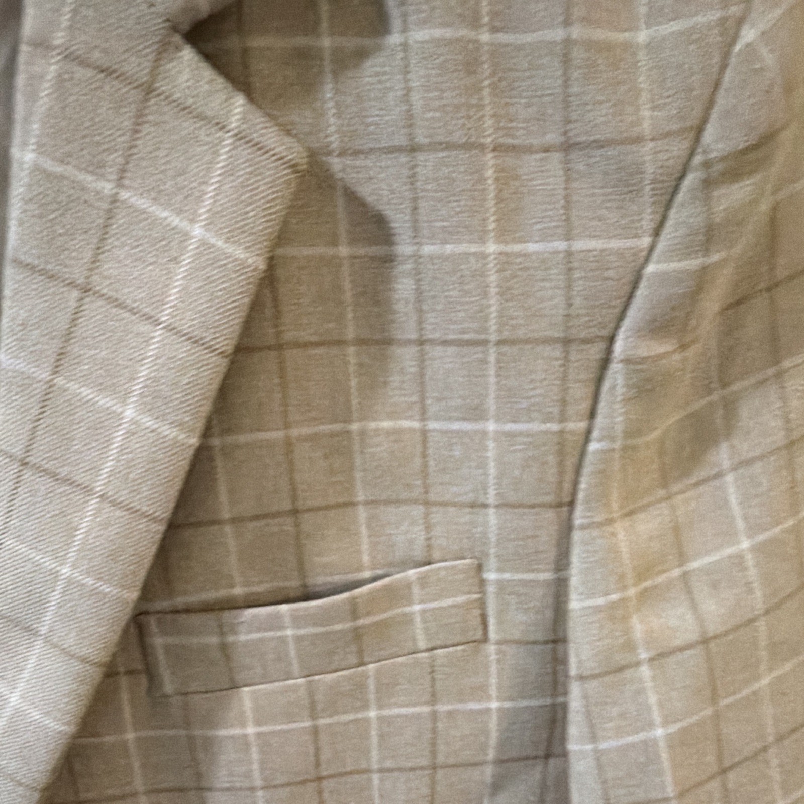 Tazio Beige Plaid Tuxedo Blazer 8 Regular Single-Breasted 2-Button Notch