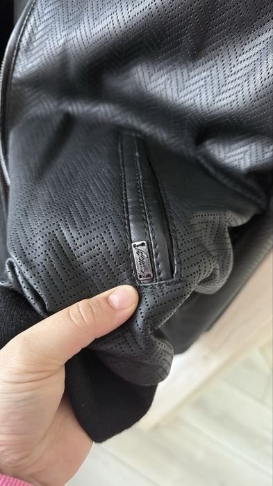 Men Brioni Jacket Black Leather 40