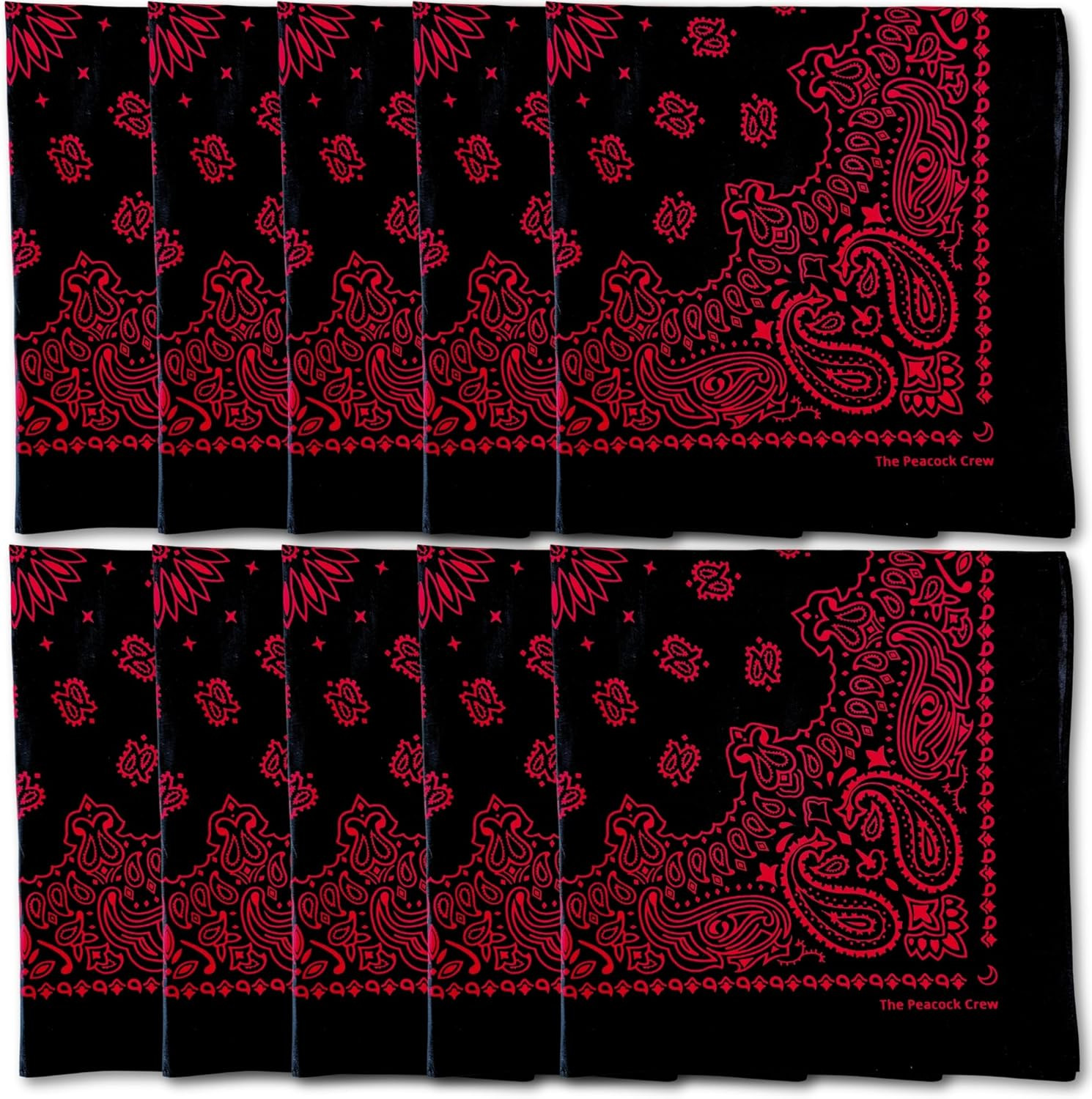 Premium Soft Cotton Bandanas Pack for Men and Women Paisley 22 X 22 Inches