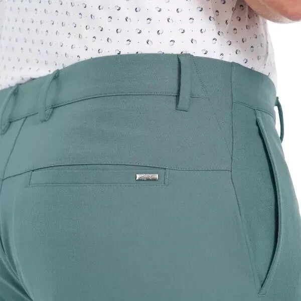 Greg Norman Men’s Performance Flex Waistband Snap Button Pants, Green, 30×30