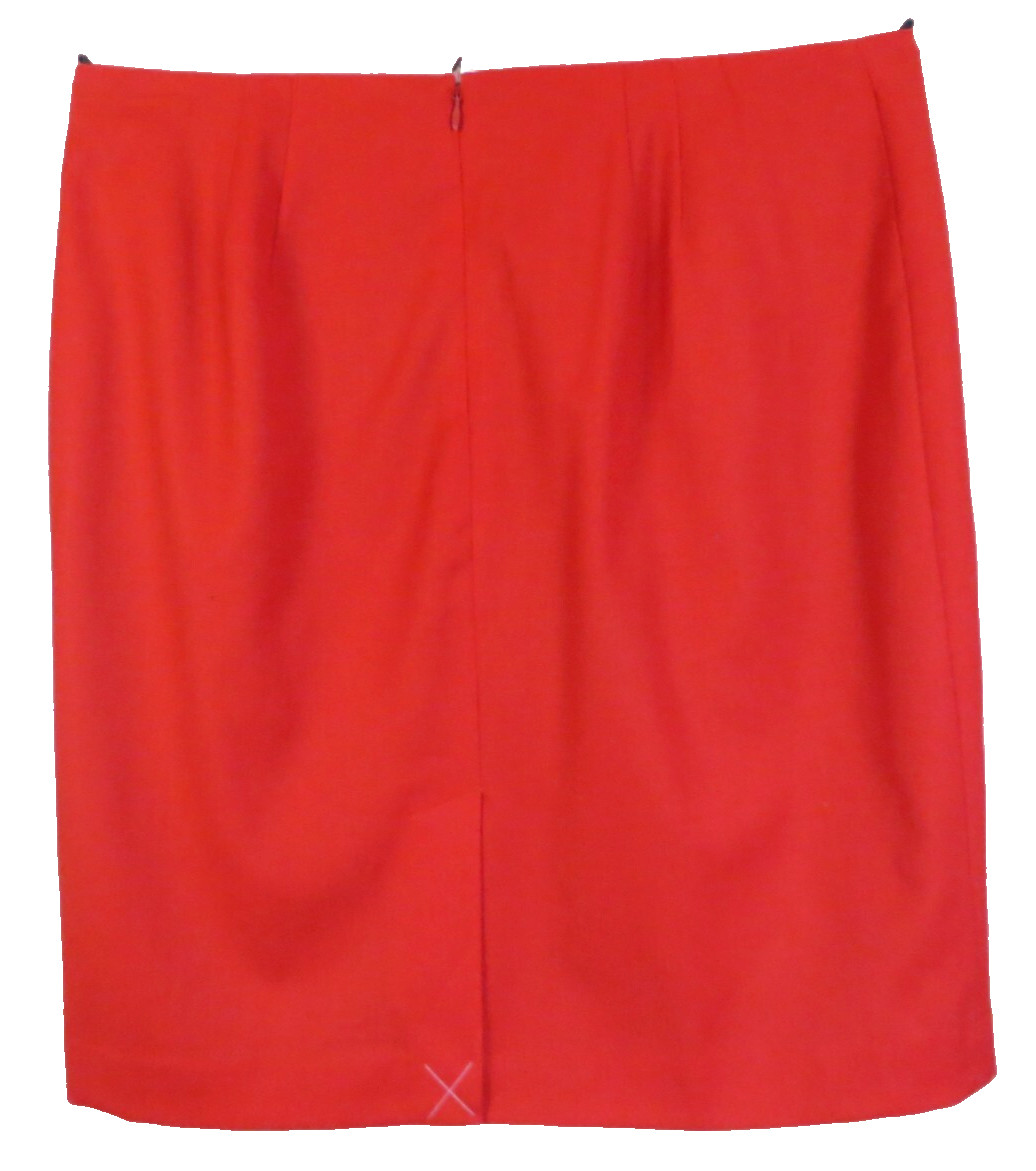 SK18844- NWT TALBOTS Womens 99% Wool Flannel Straight Pencil Skirt Deep Red 14