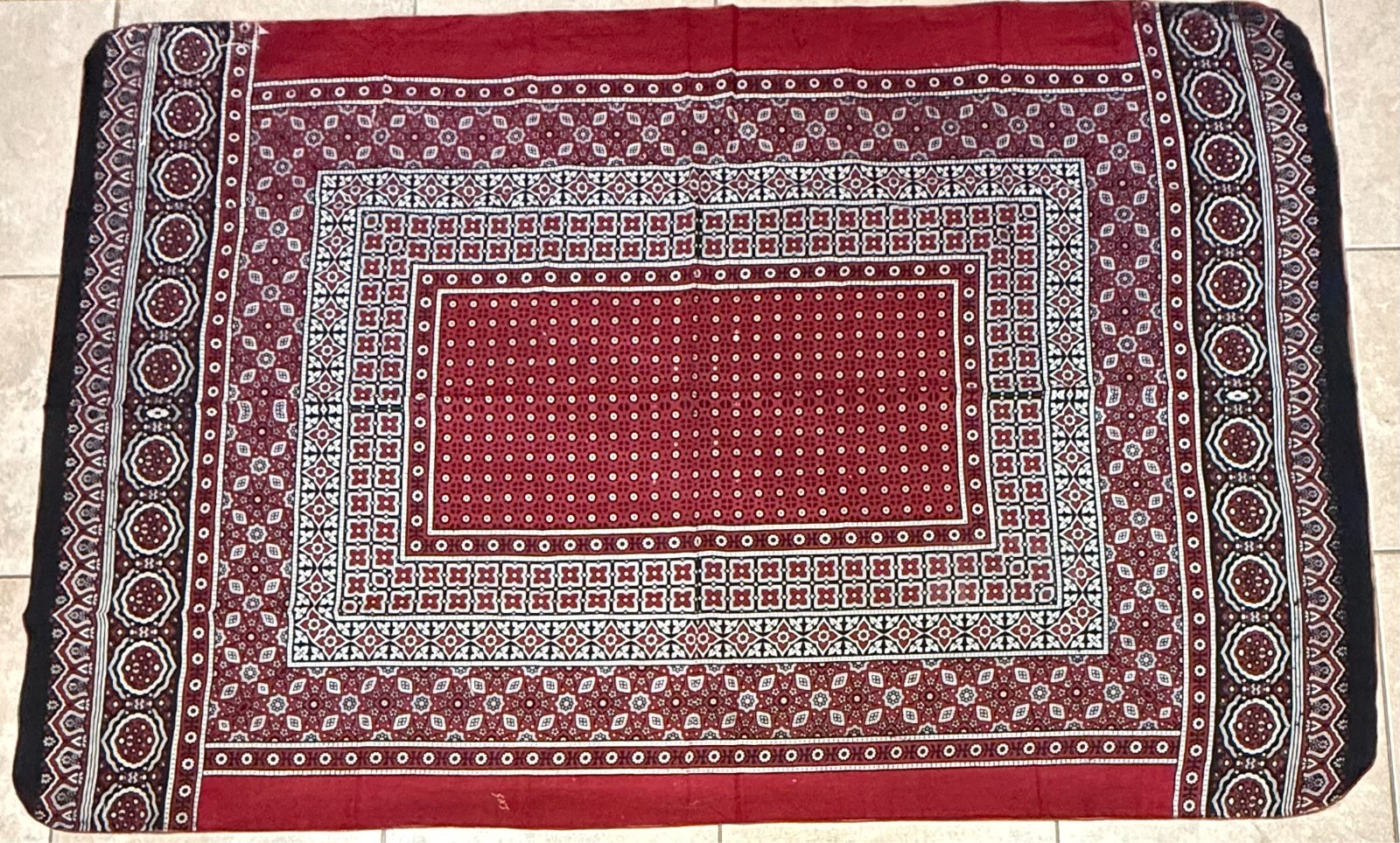 Sindhi Ajrak Traditional Pakistan & Rajasthan India US Seller Multicolor 42″X78″