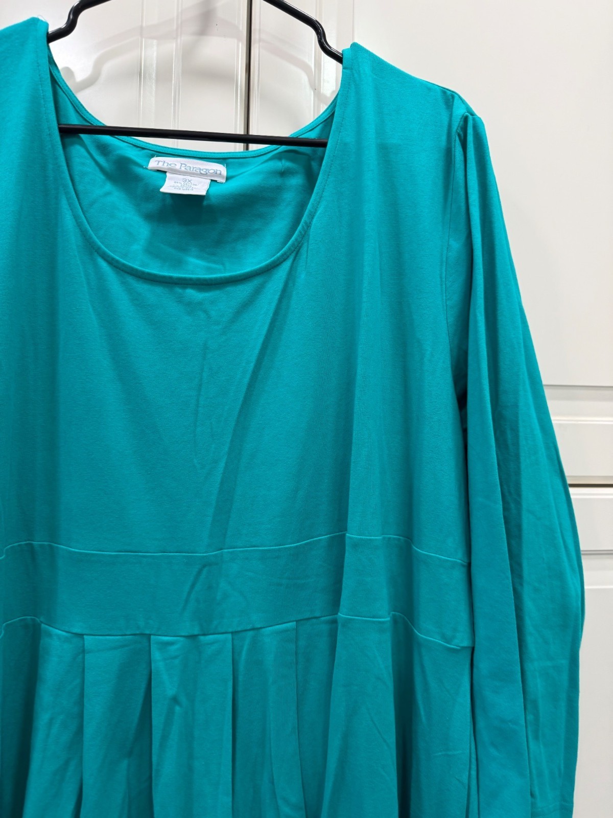 The Paragon Womens Teal 3X Dress 95% Cotton 5% Spandex