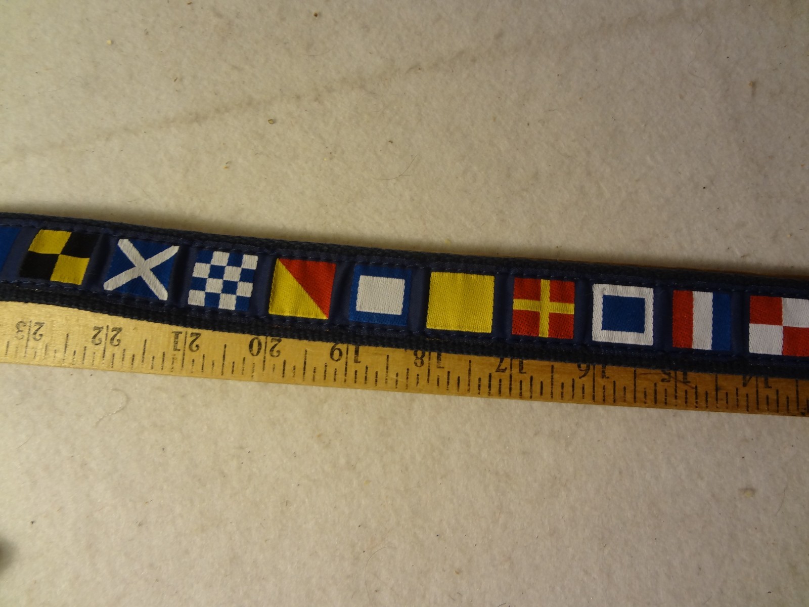 Vintage Preppy Belt with Flags by Preston Made In New England 35 1/2″ – 38 1/2″