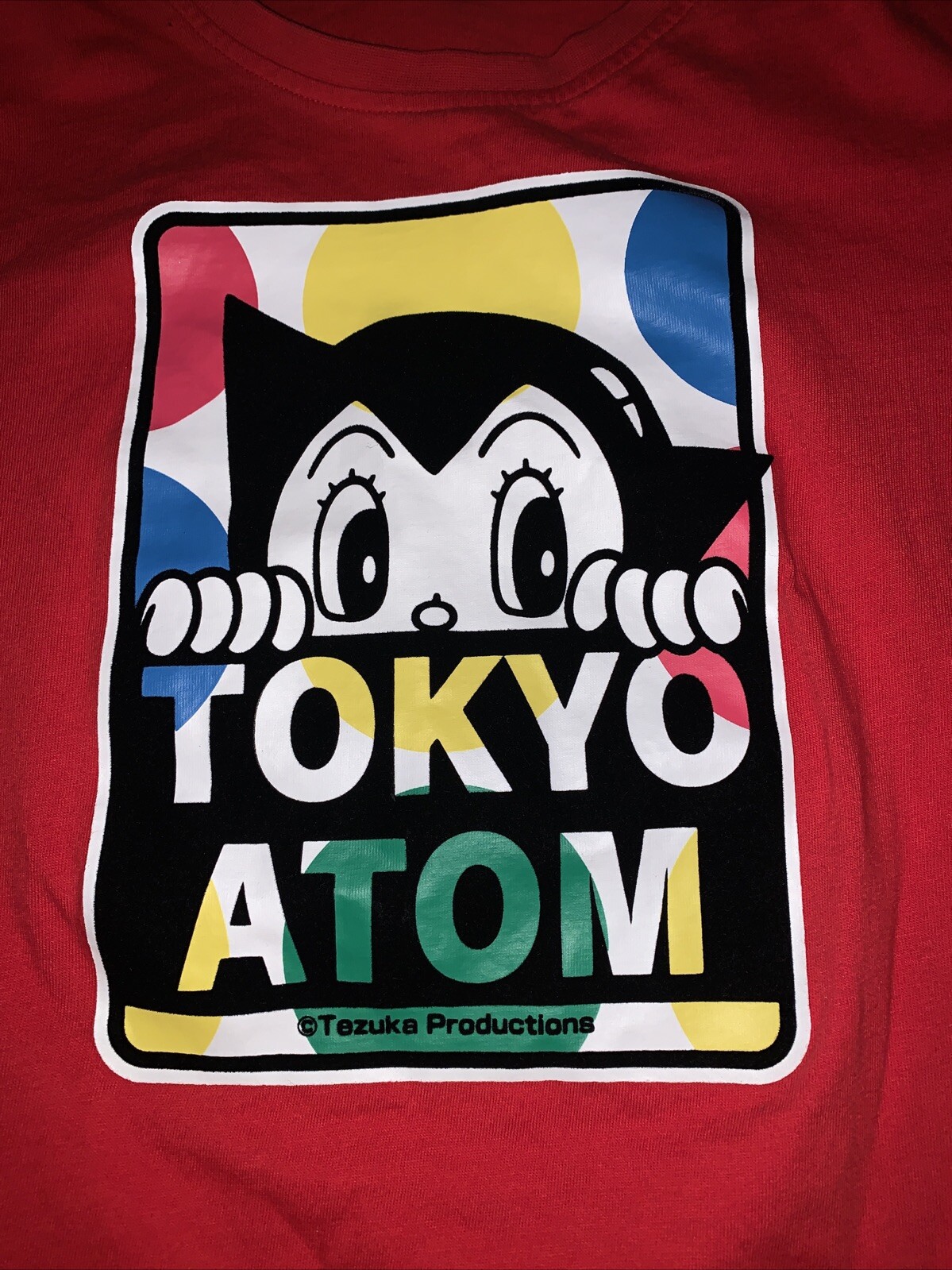 Astro Boy shirt Tokyo Atom Tezuka Productions size medium mighty red Japan rare