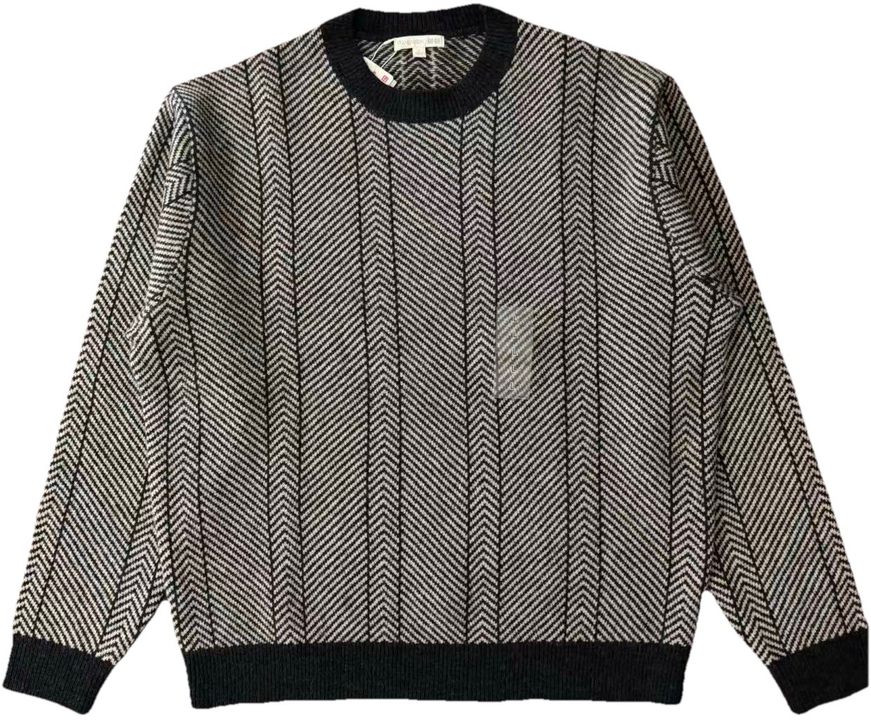 Uniqlo x JW Anderson Lambswool Herringbone Crewneck Sweater Dark Gray Size L