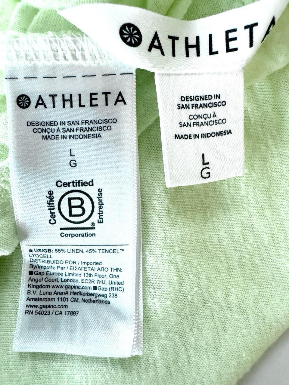 Athleta Gateway Linen Blend Tank Women’s Large Limone Green Racerback