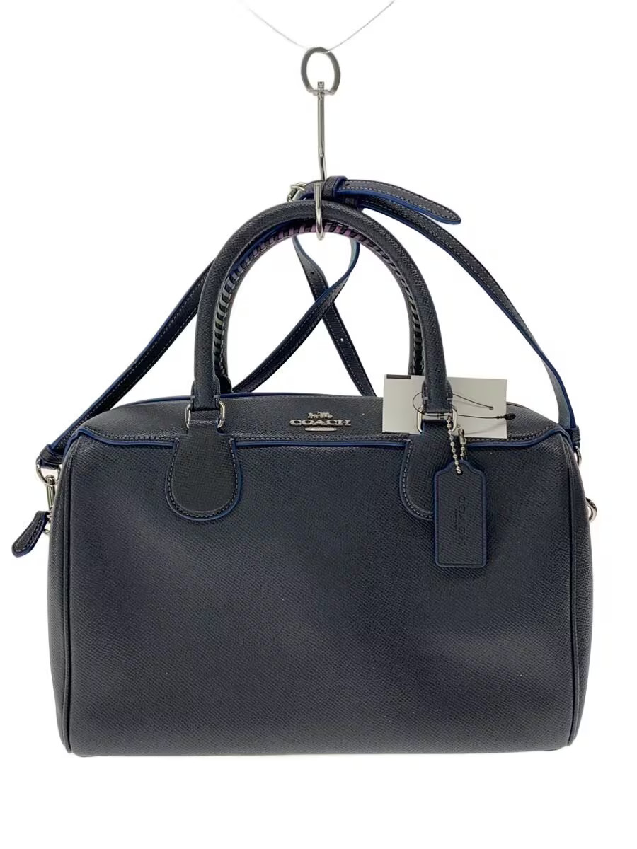 COACH Shoulder Bag Leather NVY Plain F31375