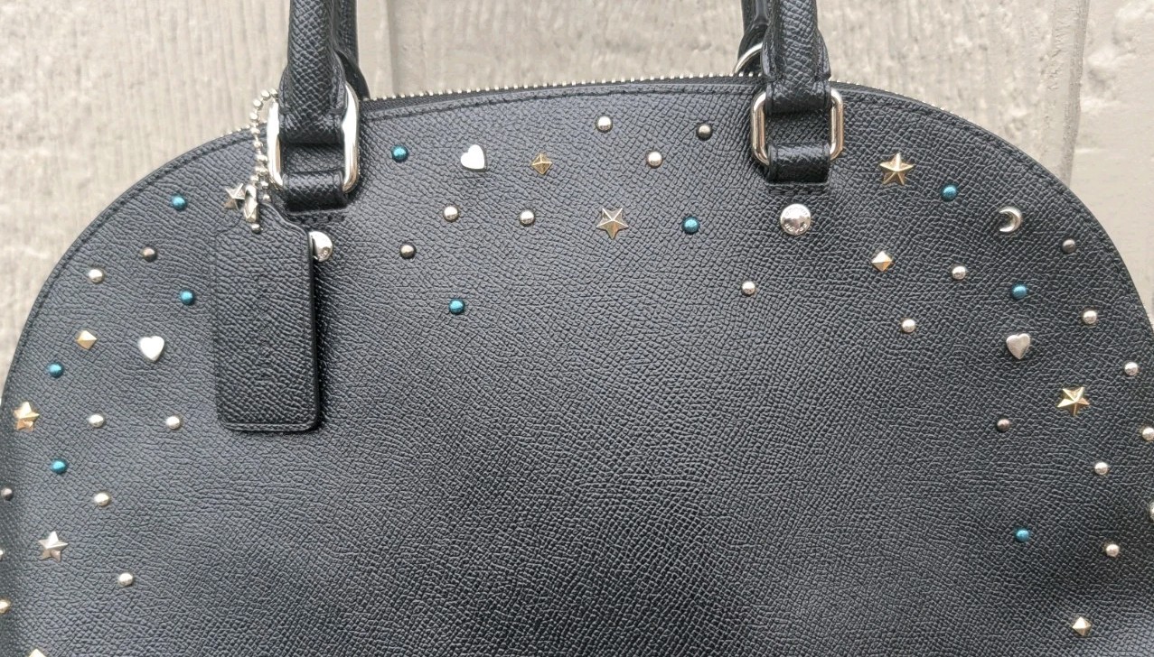 COACH SIERRA SATCHEL WITH STARDUST STUDS F22300 Black