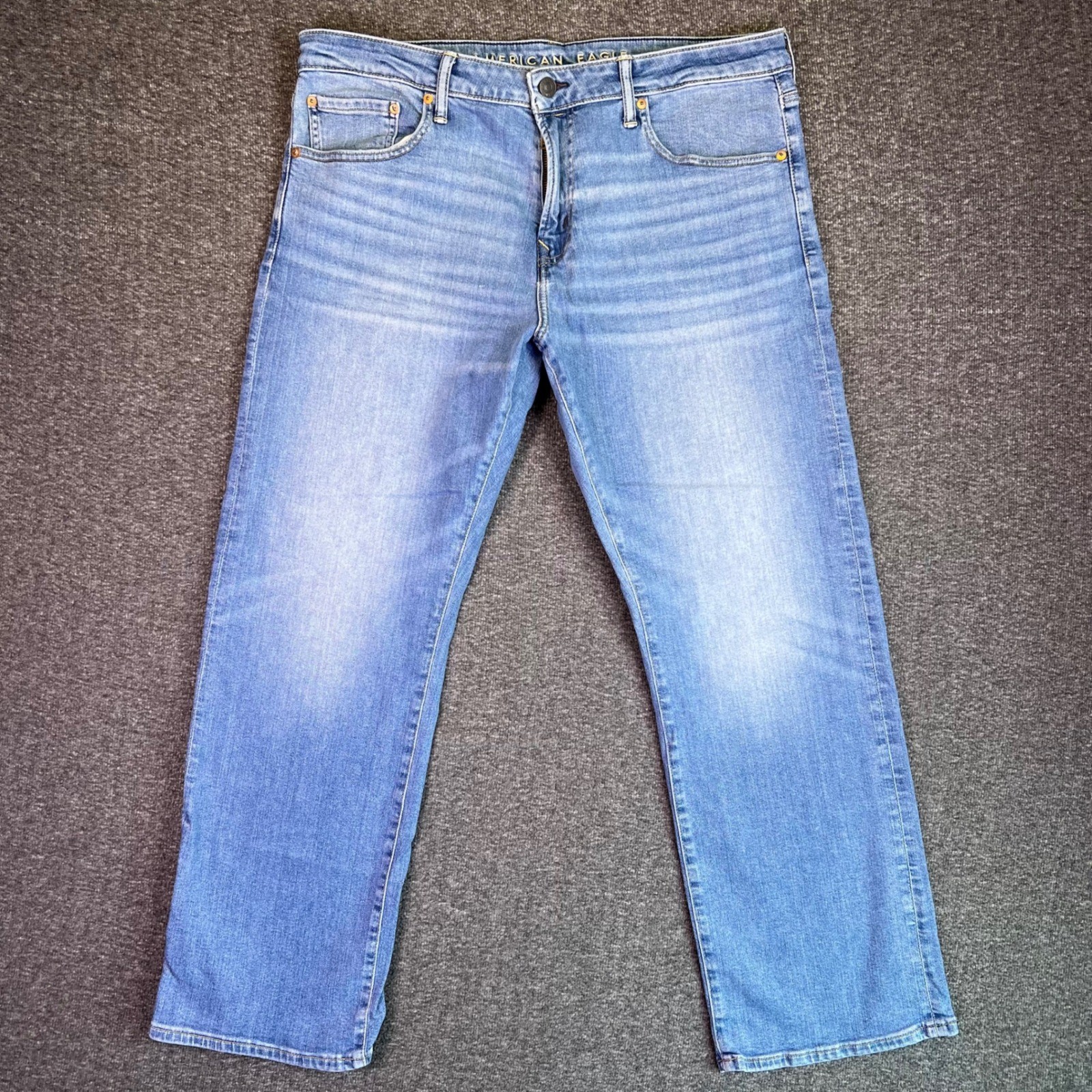 American Eagle Jeans Mens 36×32 Light Blue Western Bootcut Airflex+ Denim Y2K