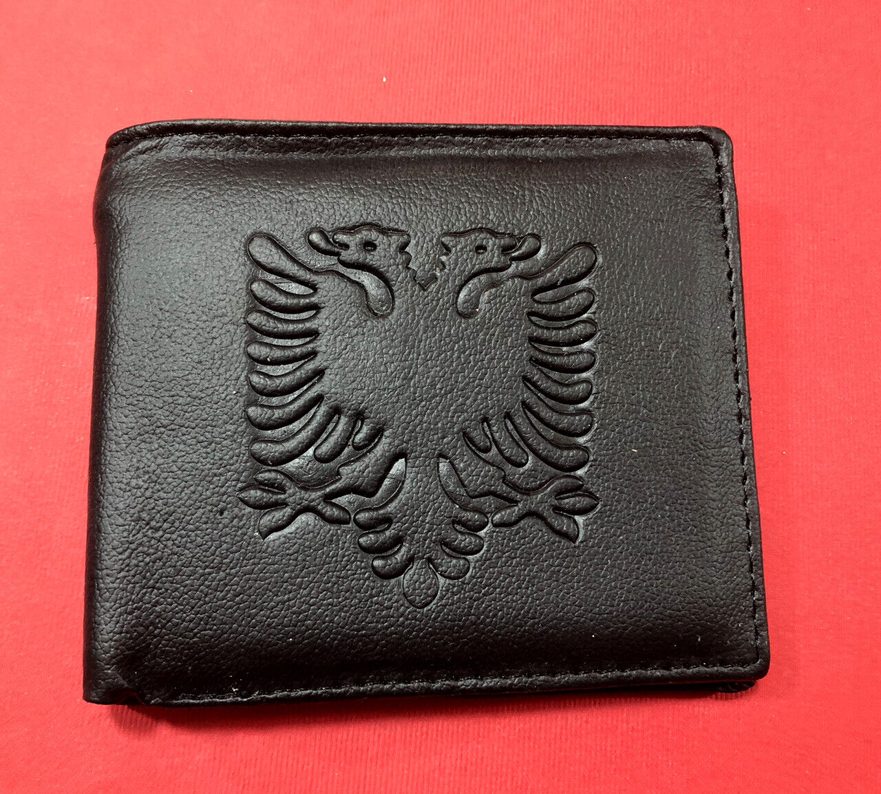 NEW ALBANIA EAGLE BLACK WALLET-POCKET WALLET-MEN ACCESSORIES-SOUVENIR-9.5CMX11CM