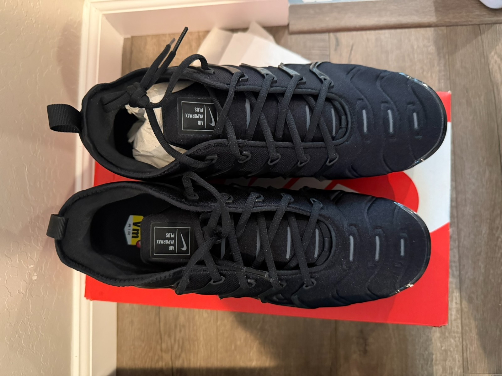 Size 13 – Nike Air VaporMax Plus Low Triple Black, New in box