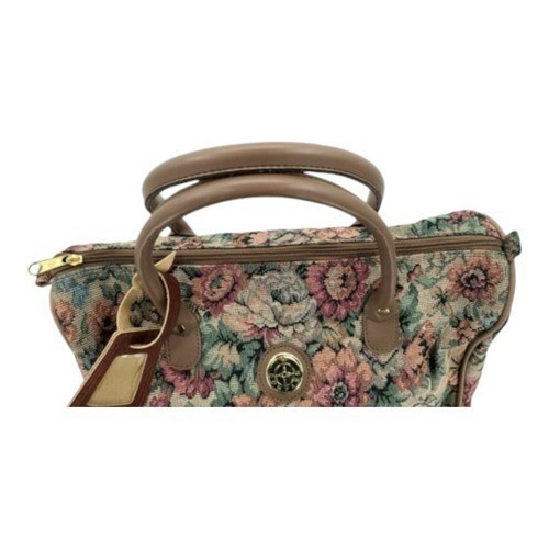 COMPASS Floral Travel Overnight Bag Makeup Case Set with Luggage Tag