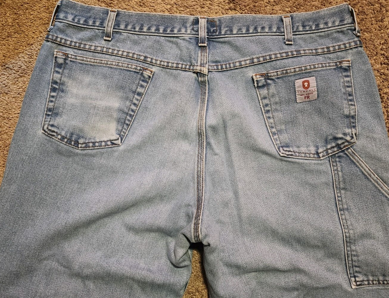 Tyndale FR Flame Resist Jeans Men Sz 40×31 Relax Fit Light Wash Denim F290T USA