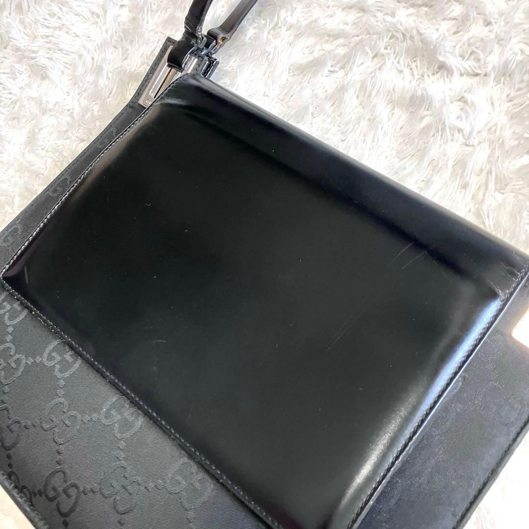 Gucci Shoulder Bag GG Pattern Leather Jacquard Woven Canvas