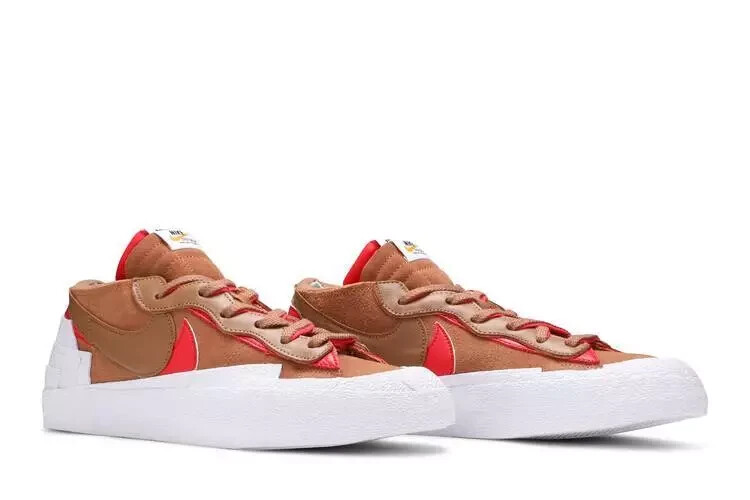 Nike Sacai Blazer Low British Tan Brown White Red New DS DD1877-200 Mens Size