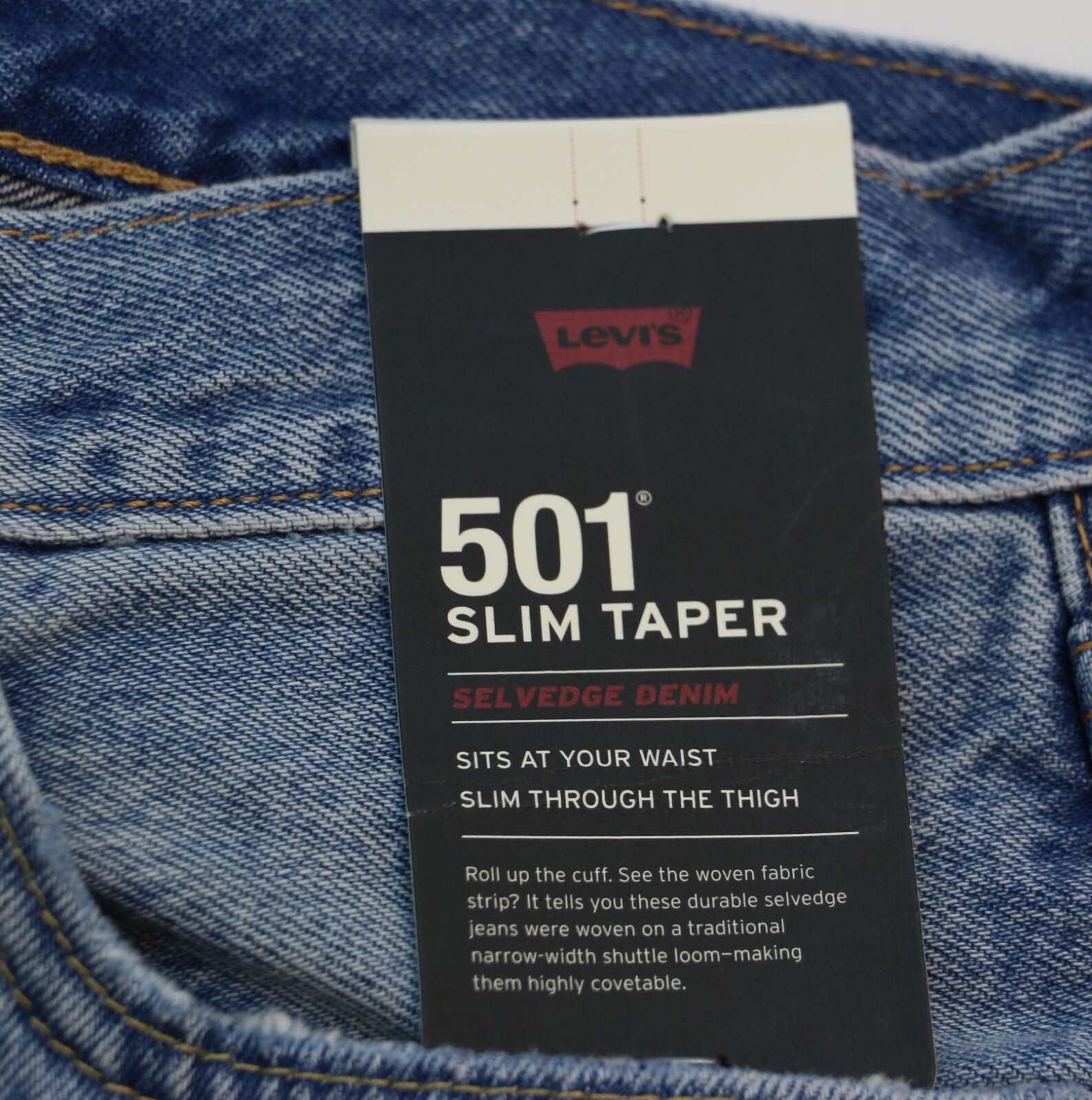 Levi’s Premium 501 Selvedge Jeans Slim Taper Men’s Sizes 100% Cotton Denim