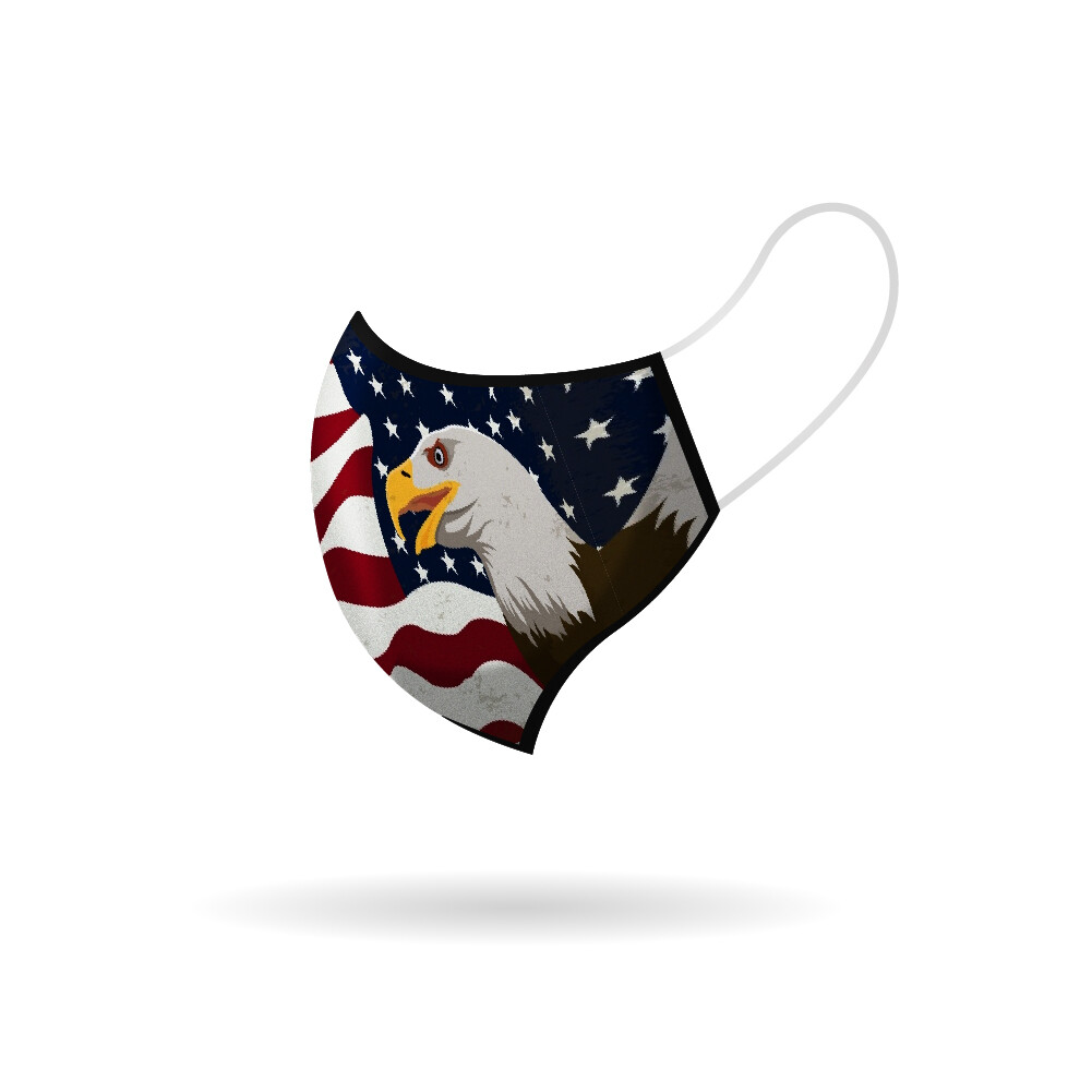 American Eagle USA Face Mask 2-Ply – Soft Cloth – Re-usable, Washable, Durable