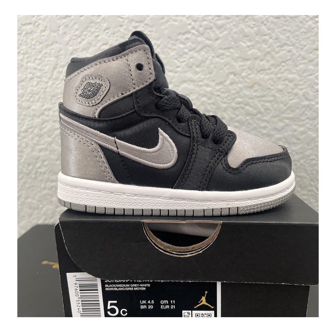 Air Jordan 1 Retro High OG TD 5C Satin Black/Grey FD5305-010 NEW