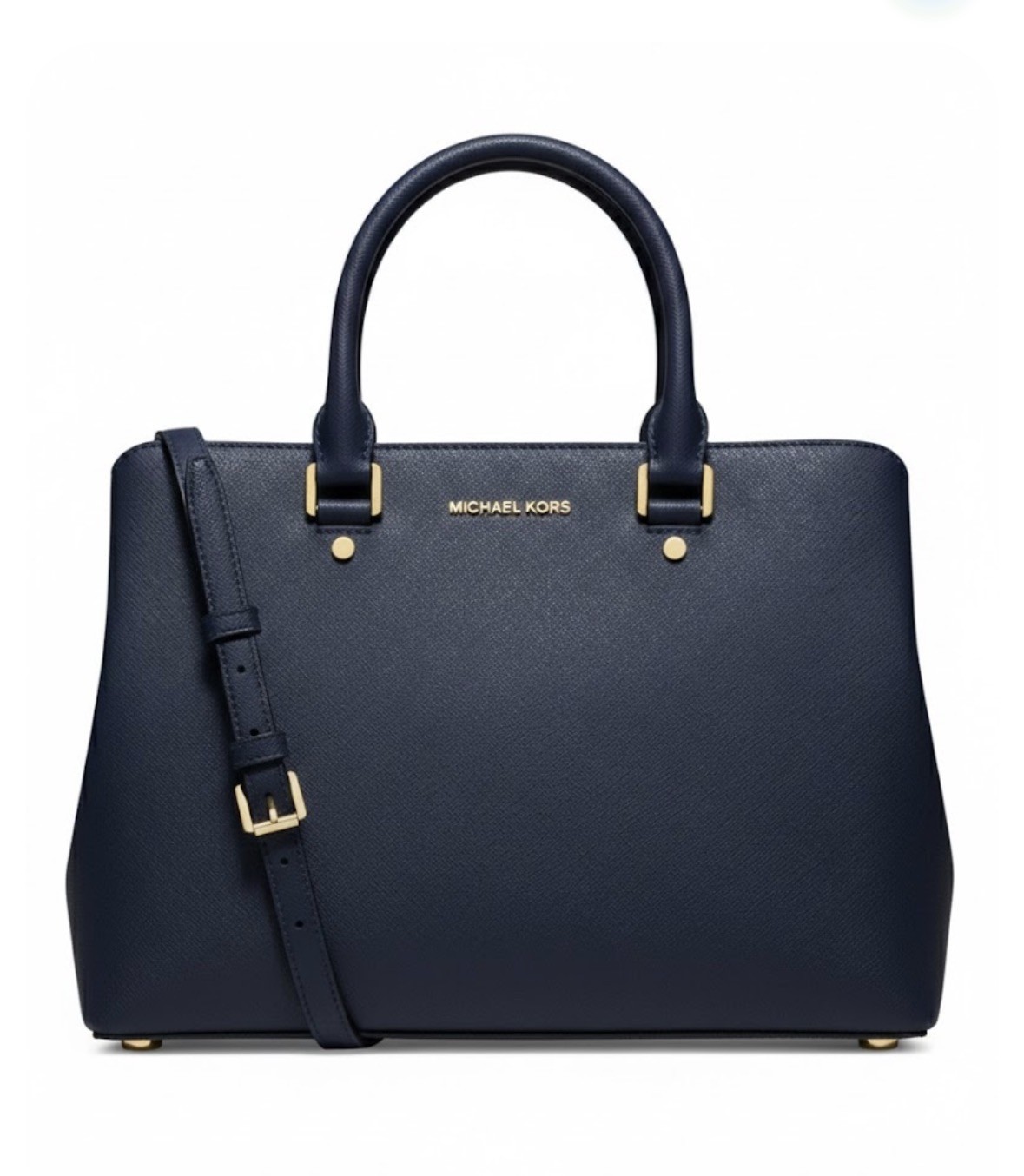 Michael Kors Savannah Satchel Leather Admiral Navy Blue