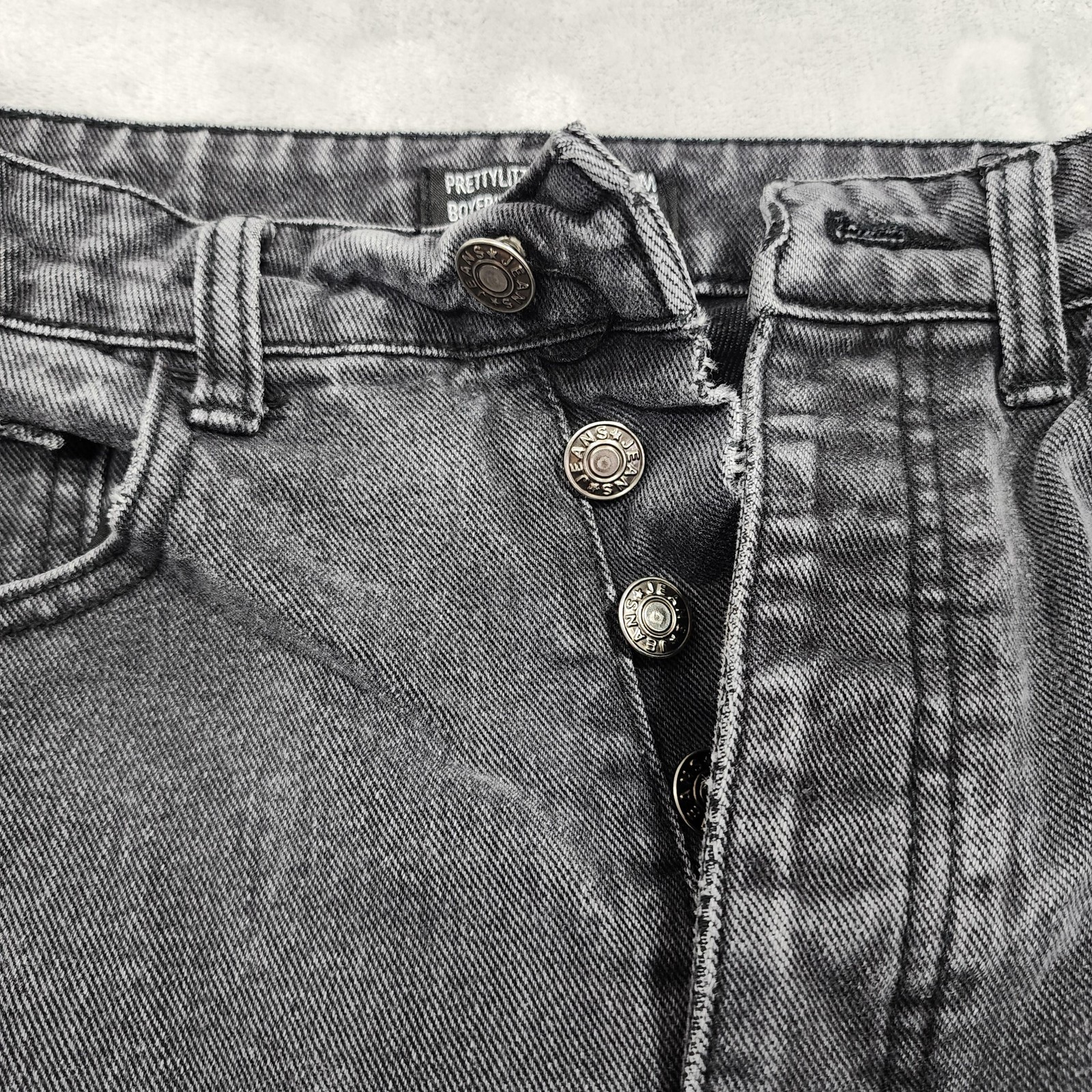PrettyLittleThing Jeans Womens 6 Gray Denim Boyfriend Tapered Relaxed Distressed