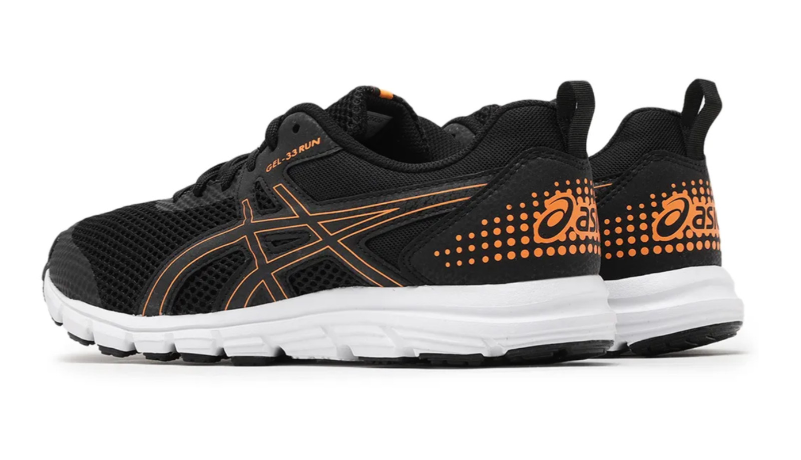 ASICS GEL-33 RUN Performance Running Sneakers “Black/Shocking Orange” Size 11