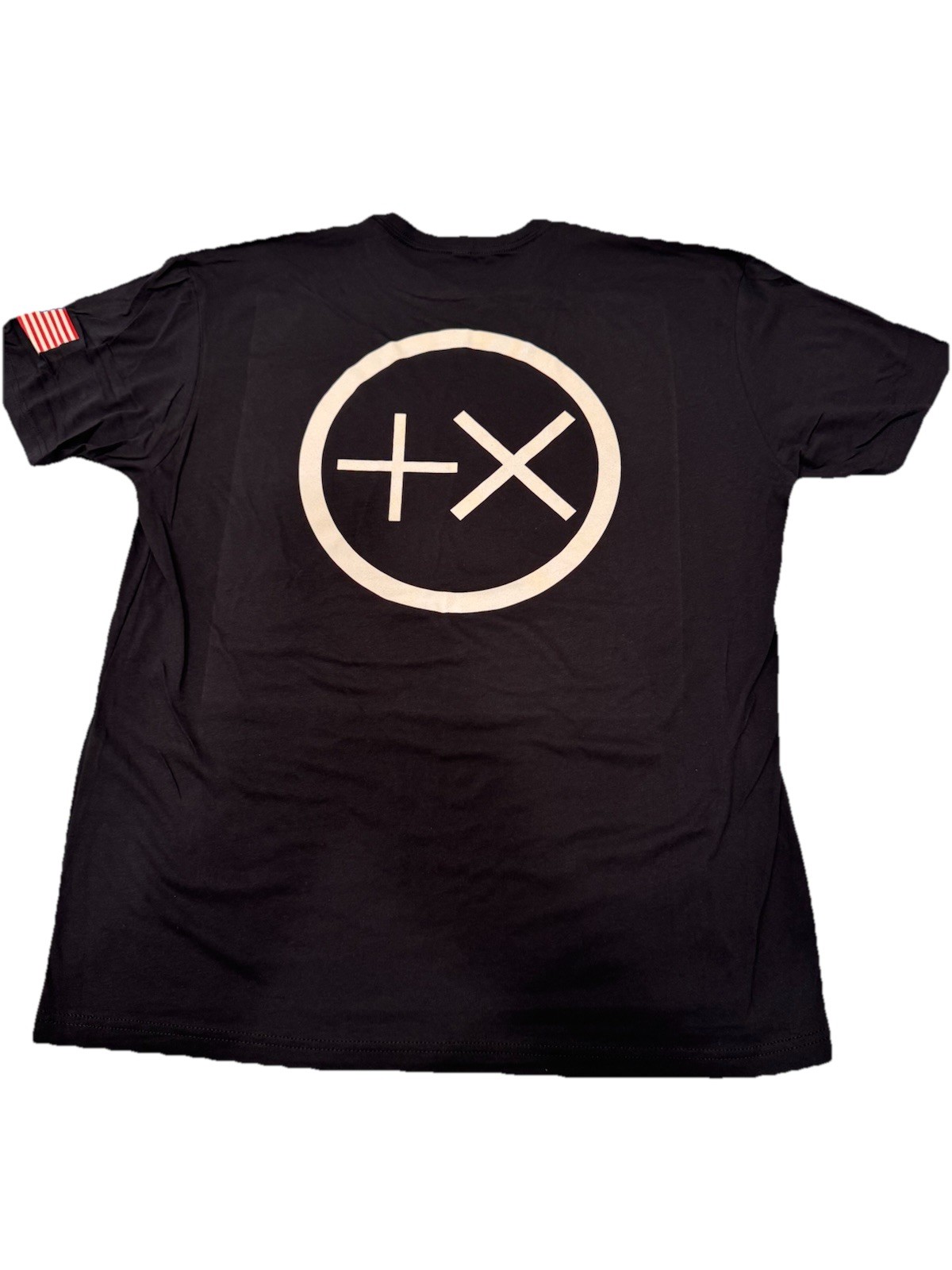 Positive Times T Shirt American Flag On Sleeve Quality Fast Shipping L +x