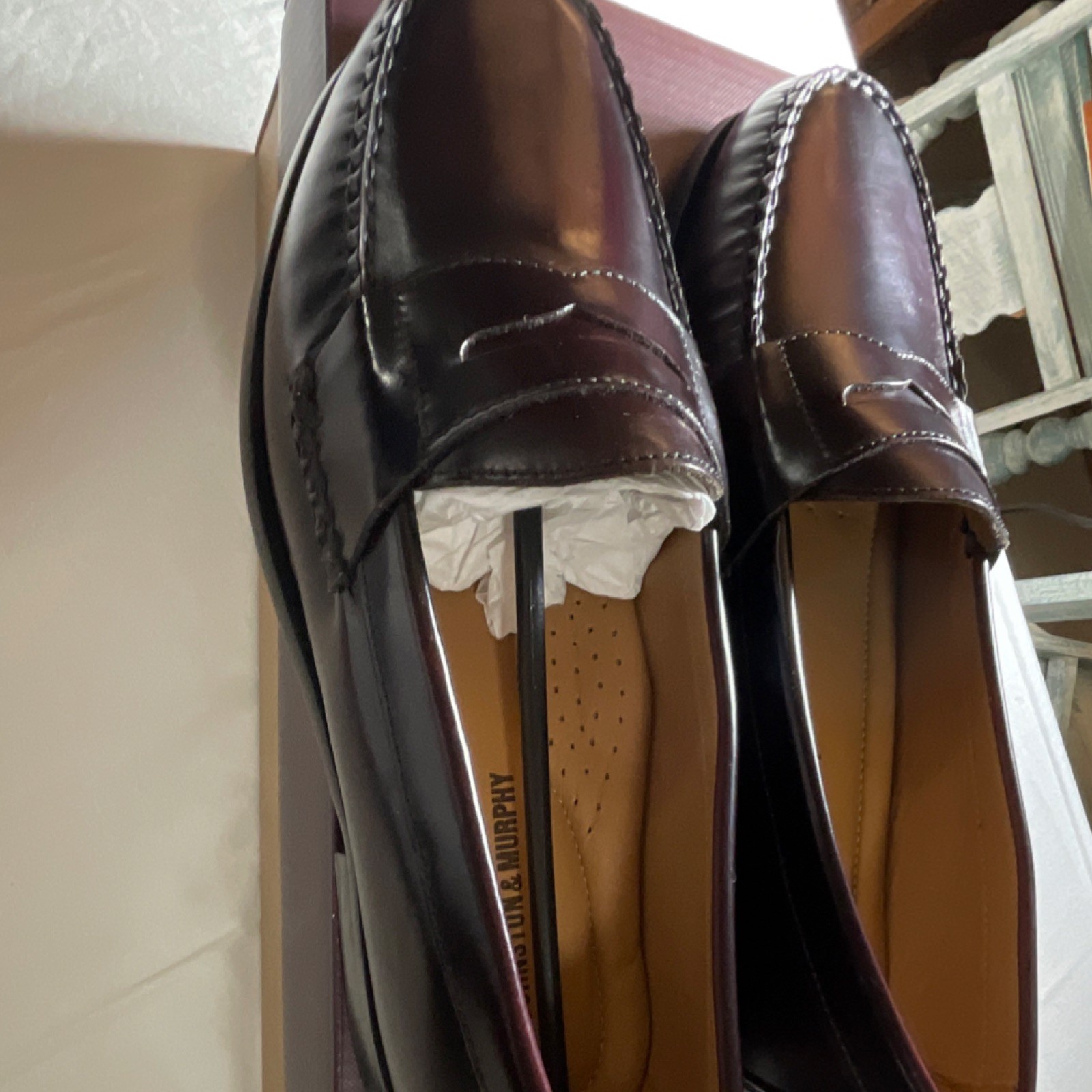 Johnston & Murphy Hayes Penny Men’s Burgundy Leather Loafers 10.5W 15-1093
