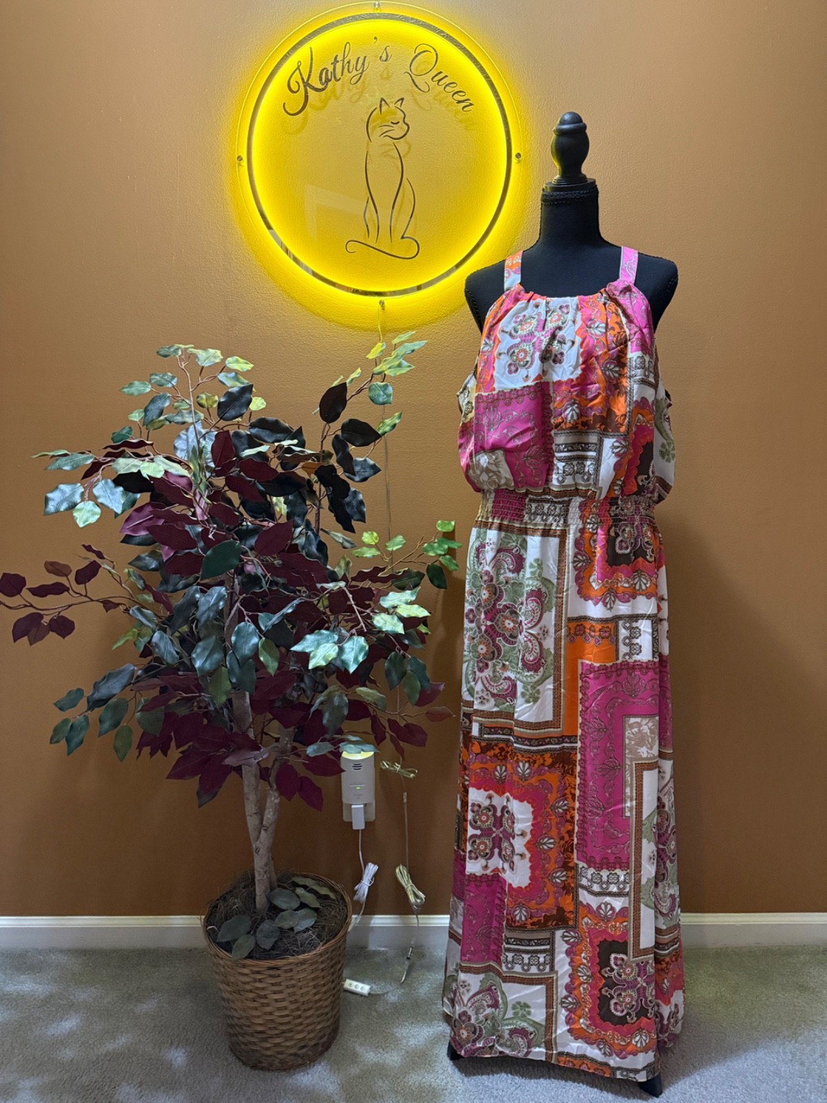 Chico’s Petunia Black Label Scarf Print Dress – Sz 3 (16/18)