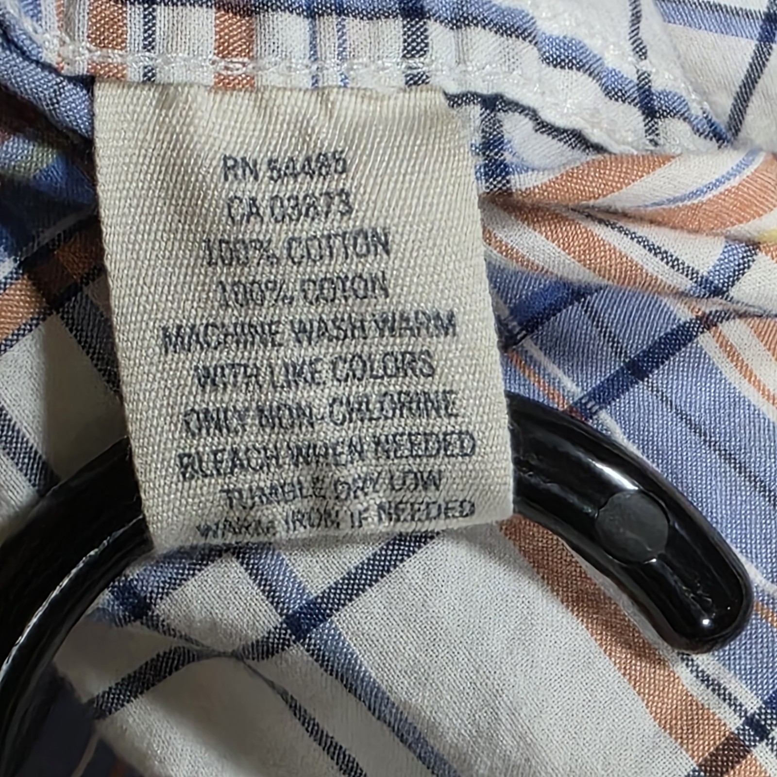 American Eagle Outfitters Men’s L Plaid Cotton Button-Down Shirt Blue Pockets